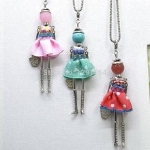 Random Sending !! 2015 Newest Spring Styles on Arrival ! Cute Smile Face Girl Doll Necklace Love Jewelry Valentine Day NS165