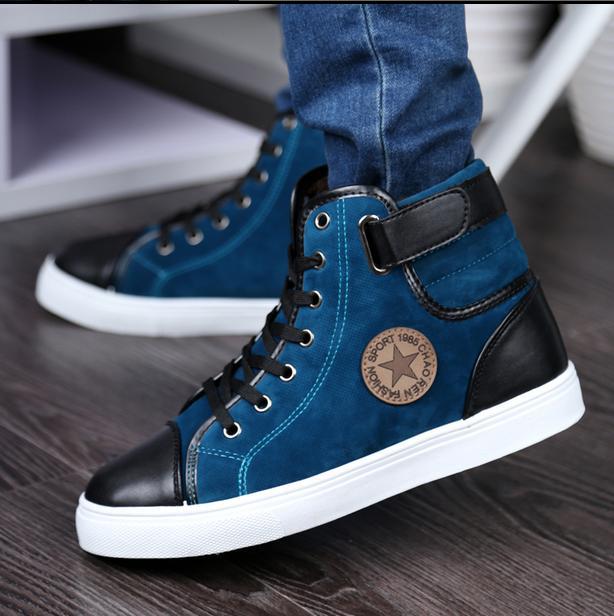 New 2015 Spring Winter Sneakers For Men Casual Canvas Shoes Fashion High Top Men Sneakers High