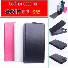 2015 New Arrival Top Open Up Down Type case for Acer S55 Phone Case Flip Leather