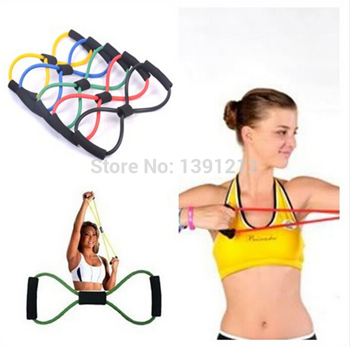 Wholesale 8 shape Chest Developer latex chest expander tension yoga Tube body bands elastic spring exerciser