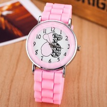 Caliente venta nuevo reloj de moda de silicona banda mujeres oso de dibujos animados patrón para mujer del reloj de moda reloj de cuarzo ocasional reloj Relojes