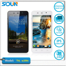 THL W200C 5.0” HD screen 1280*720 MTK6592 Octa Core 1G+8G Android 4.4 Dual Camera 8MP Russian THL Smart Mobile Phone