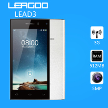 4.5″ Leagoo Lead 3 MTK6582 Quad Core Original Phones MT6582 Dual SIM Smartphone Android Lead3 GSM WCDMA Mobile Phone MTK 6582