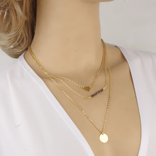 2015 Women Cheap Jewelry New Initial lariat Necklace Gold Multi Layer Necklace Sexy Mini beads Charm