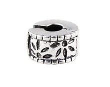 Free Shipping 1pc Jewelry 925 Silver Bead Charm European Flower Stopper Bead Fit pandora Snake Chain