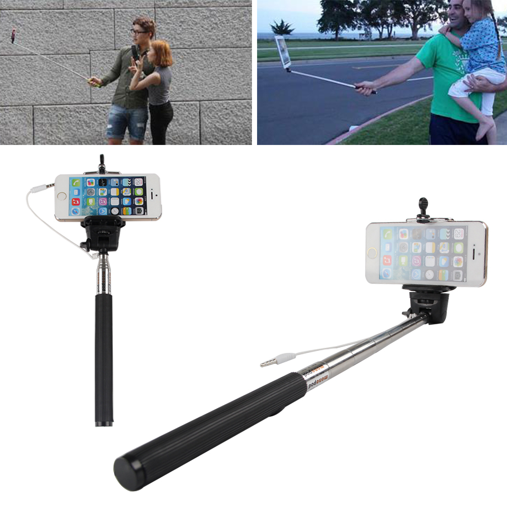 BL Rertail Box Selfie Stick With Grooves Monopod Extendable Portrait Photo Tripod Handheld Holder For iPhone