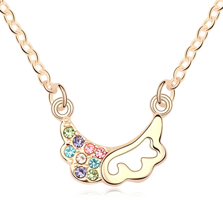 T100612 AAA Grade Crystal necklace Trainee Cupid color champagne over 15 mixed order free shipping