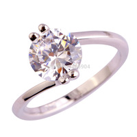 New Popular Clear White Topaz 925 Silver Ring Wedding Jewelry For Women Size 6 7 8 9 10 Couples rings Free Shipping Wholesale