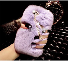 Geniue rex rabbit fur Luxury Sexy Bling case for iphone 6 4 7 Plus iphone6 new