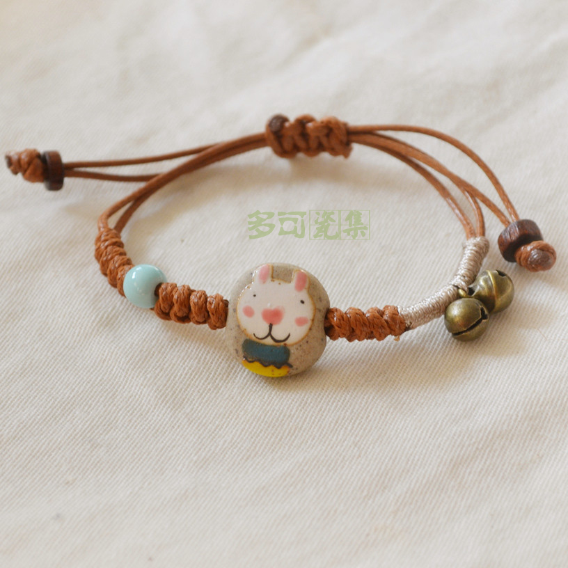 2015 NEW Porcelain bracelet girls honey ceramic bracelet cat pattern or rabbit pattern