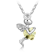 Korea wholesale crystal jewelry crystal necklace Angel Heart Trainee Cupid B153 full shipping cheap