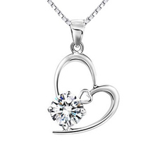 Import new jewelry imported from Switzerland Hearts and Arrows Zircon Zircon Double Heart Pendant Necklace G009