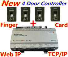 2015 Year New Version 4 Door Access Controller Panel Board Box 4 pcs Fingerprint ID Card