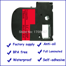 (Freeshipping) Self-adhesive Laminated 18mm Pastel Color Compatible Epson White on Red Cartridge Tape LC-5RBP