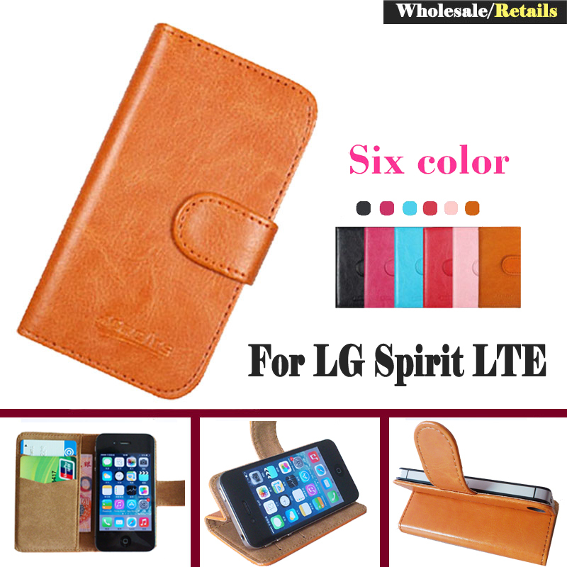 In Stock New Flip Leather Smartphone Slip resistant Case For LG Spirit LTE Pouch Case Cover
