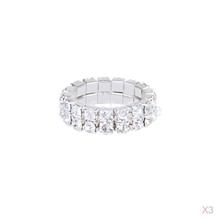 New Arrivals 2015 3 pcs Elastic Silver Tone 2 Row Crystal Rhinestone Toe Ring Bridal Jewelry Free Shipping