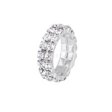 New Arrivals 2015 3 pcs Elastic Silver Tone 2 Row Crystal Rhinestone Toe Ring Bridal Jewelry
