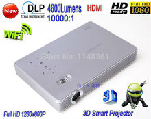 DLP WiFi Full HD 1080P 4600 Lumens Electronic Zoom 3D Home Theater Mini Projector Android High