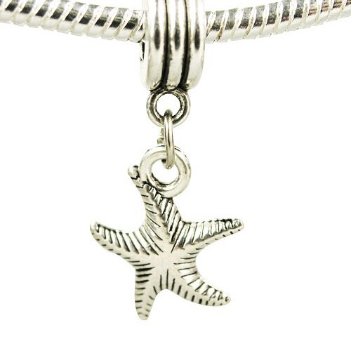 free shipping Women Jewelry 925 Silver Bead Charm Silver Box Starfish Bead Fit pandora bracelets bangles