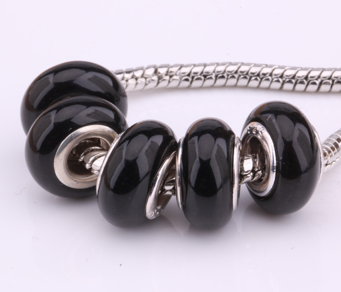 F174 5PCS Free Shipping Murano Glass Beads 925 silver cord fit European Pandora Jewelry Braclet Charms