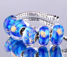 F074 5PCS Free Shipping Murano Glass Beads 925 silver cord fit European Pandora Jewelry Braclet Charms DIY /iazaqsga ilfarcma