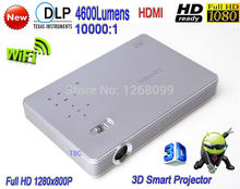 New DLP Electronic Zoom WiFi Digital Video 3D Projector HD 1080P 4600 Lumens Game Projector Free