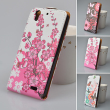 Luxury Flip Leather Case Cover For Huawei Ascend G630 Phone Bags with Printing 5 Colors