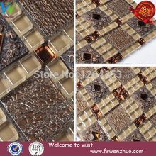 dark brown glass mosaic mix 13 facets diamond mosaic for wall decoration