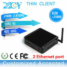 network thin client mini pcs with celeron dual core mini pc vga support surveillance system X29-j1900 Dual Lan 4g ram 500g hdd