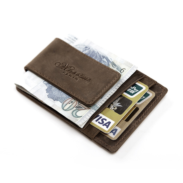 Free shipping hot sell Men Genuine Leather Wallet Business Casual Credit Card ID Holder with Strong