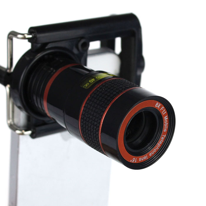 2015 8 x Zoom Telescope for iPhone Universal Mobile Phone Lens Camera with Holder for iPhone5