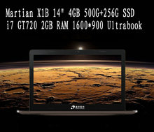 Martian X1B 14″ 4GB 500G+256G SSD i7 GT720 2GB RAM 1600*900 Ultrabook Notebook Computer Notbook Quad Core Laptop Gaming Laptop