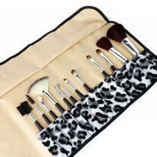 Professional Leopard 12 pcs Makeup brush Tools make up brushes Cosmetic Brushes Free Shipping
