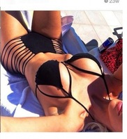Elina\'s shop new fashion 2015 Women\'s Sexy hollow out high waist swimwear swimsuit bikini for women brazilian s m l xl
