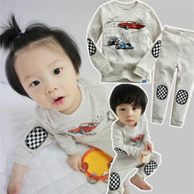 Lovely child car long sleeve pajamas set of boys spring autumn dress cute baby pajamas