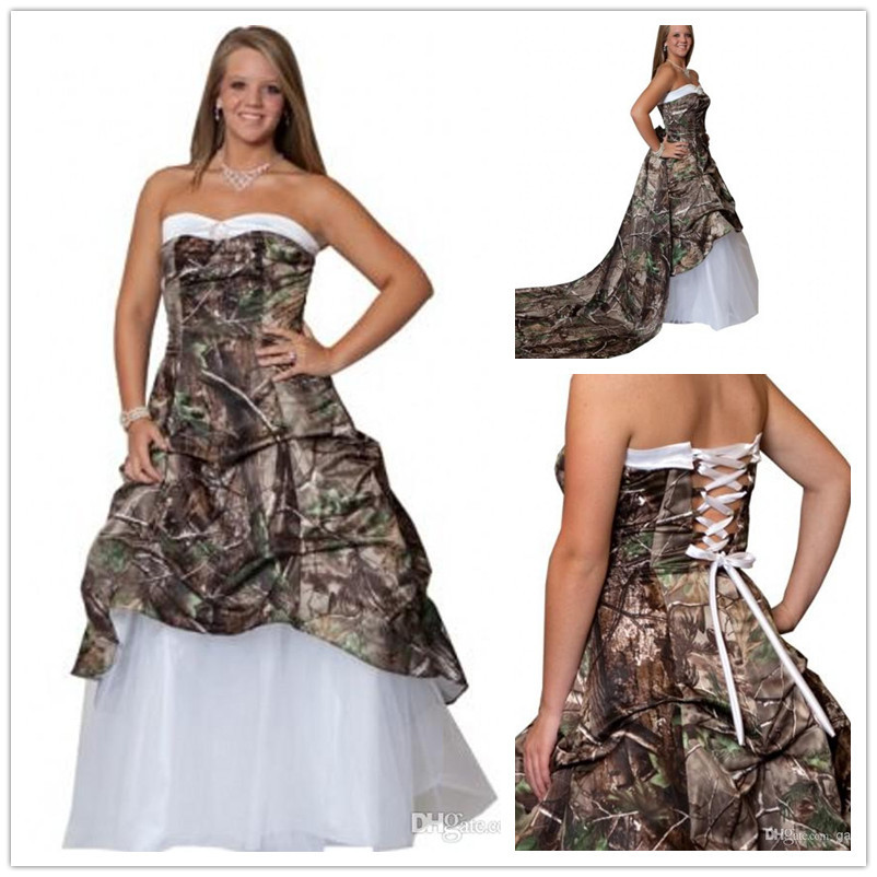Cheap Plus Size Camo Wedding Dresses