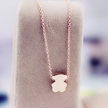 2015 New Fashion Short Rose Gold Bear Necklace Anti Allergy Clavicle Chain High Quality Fine Jewelry