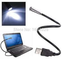 Portable Mini Flexible USB LED Light Torch Flashlight For PC Notebook Laptop Computer Keyboard Night Reading Lamp White Black
