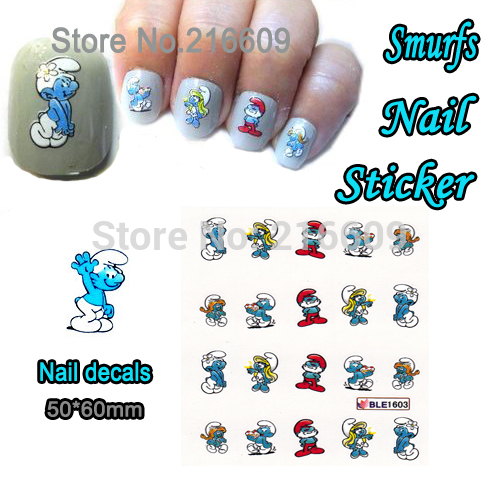 Nail Sticker 1 Sheet Blue Cartoon Spirit Nail Art Water Transfer Sticker Decal Sticker For Nail