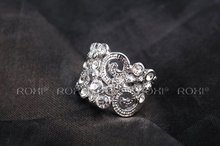 Roxi Fashion Women s Jewelry High Quality Ring White Platinum Thee Times Of Gold Plated Round