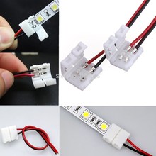 Big Promotion 10x Wire with 2 Pin Connector Adapter at 1 end for 10mm 3528 5050 Single Color LED Strip Light Solderless