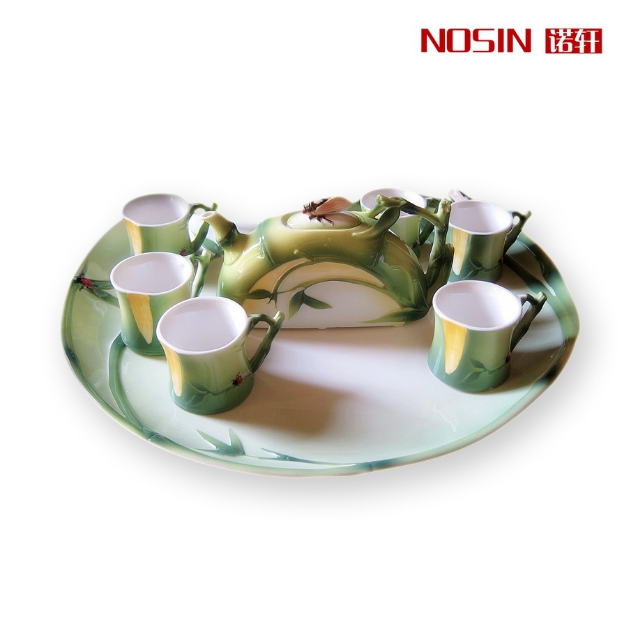8pcs Tea set Gift Drinkware Kung Fu Tea mug Bone China porcelain Creative Cup wedding gift