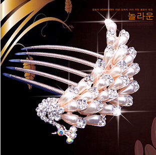 2015 Limited New Coral Trendy Tin Alloy Wedding Hair Accessories Barrette T50 Hair Jewelry Wedding Accessories
