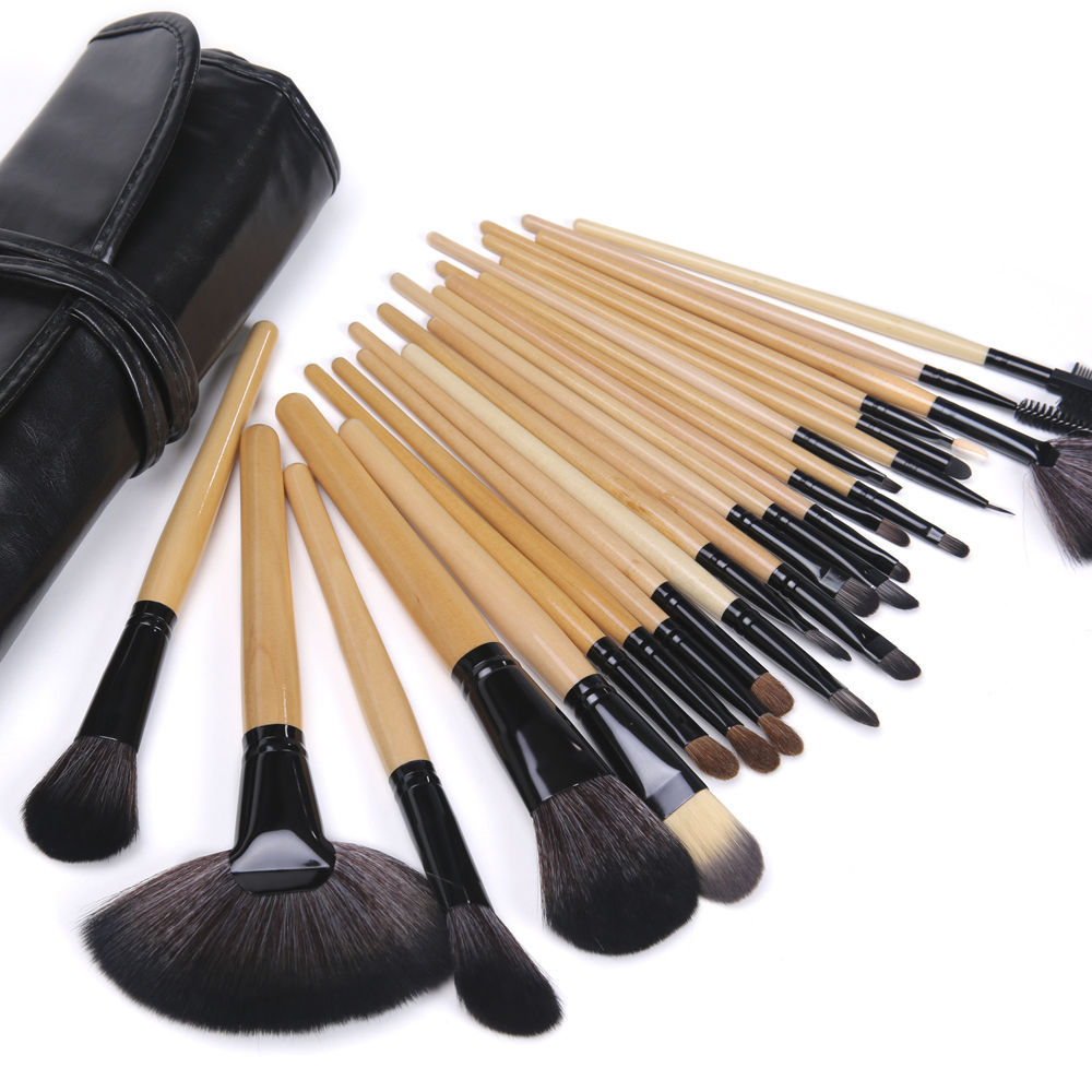 Pro 24 шт кисти для макияжа косметические наборы инструментов для век пудра кисть случае бесплатная доставка.
