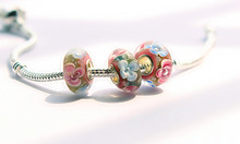2015 hot DIY big hole 3D flower Murano beads apply to Fit Pandora Style Bracelets accessory