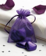 Wholesale Organza Bag 9 x12cm, Wedding Jewelry Packaging Pouches, Nice Gift Bags, purple, 100 PCS/lot