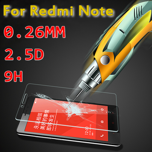 0 26MM Ultrathin Premium Tempered Glass Screen Protector for xiaomi redmi note Toughened protective film