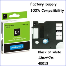 10PCS 45013 Tapes Compatible D1 Dymo 12 24 Maker Label Cartridges 12mm*7m Free Shipping Black on White (Factory Supply)