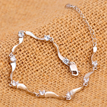 fashion crystal bracelet for women 2015 newest gift in jewelry vintage 925 sterling silver bracelet bangles