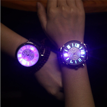 2015 Men  Women Luminous Watches Lovers Dress Watch Student’s Jelly Wristwatch Large Dial Silicone Watch Dropship
